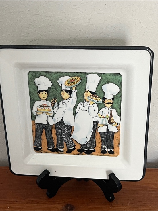 Pietro Brunelli Other - Pietro Brunelli VTG 4 Chefs Holding Desserts 10 in Platter Made in Italy